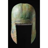 OUTSTANDING ANCIENT GREEK ILLYRIAN BRONZE HELMET