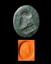 SASANIAN GREEN STONE STAMP SEAL