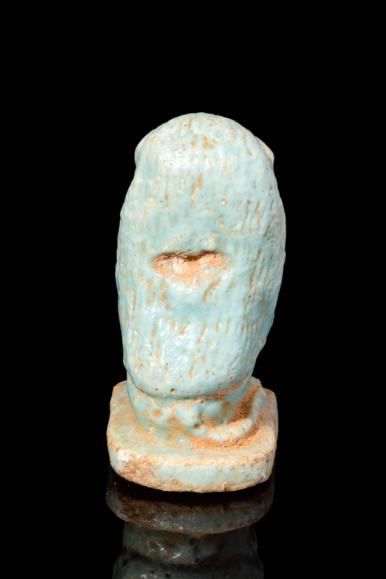 EGYPTIAN FAIENCE BABOON AMULET WITH RAM HEAD - Image 3 of 3