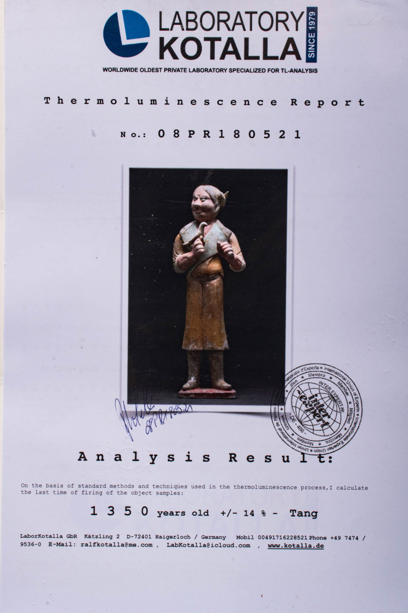 CHINESE TANG DYNASTY TERRACOTTA FOREIGN ENTERTAINER - TL TESTED - Image 6 of 6