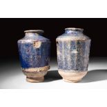 PAIR OF SELJUK BLUE GLAZED VESSELS