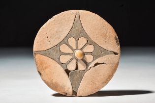 EGYPTIAN NEW KINGDOM FAIENCE ROSETTE INLAY