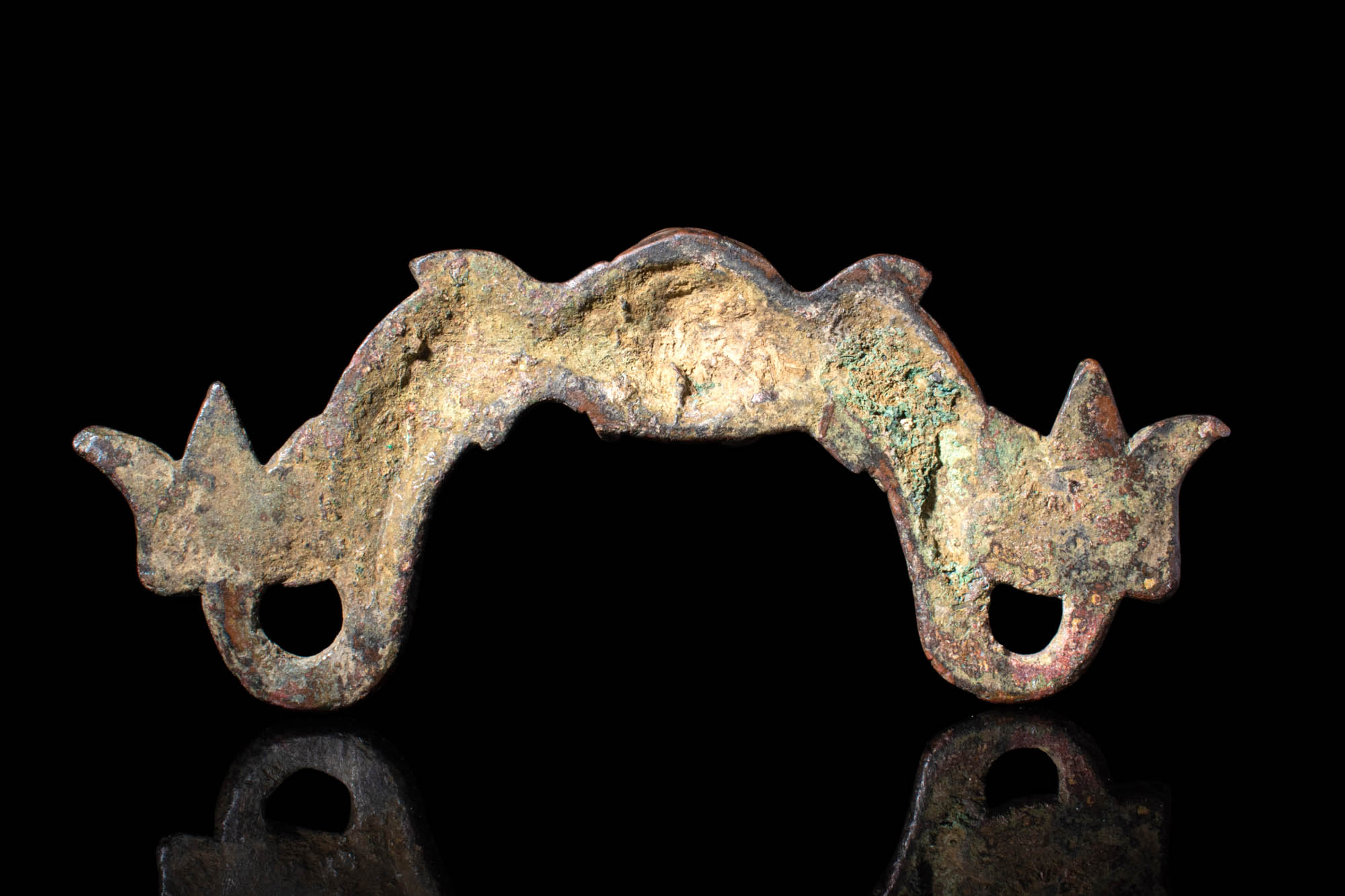 LARGE ROMAN BRONZE APPLIQUE WITH DOLPHINS - Image 2 of 2