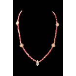 ROMANO-EGYPTIAN CARNELIAN AND ROCK CRYSTAL NECKLACE