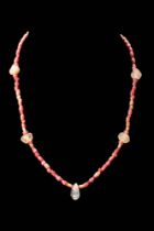 ROMANO-EGYPTIAN CARNELIAN AND ROCK CRYSTAL NECKLACE