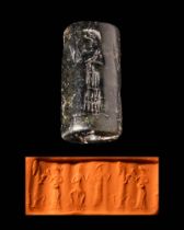 SUMERIAN BLACK STONE CYLINDER SEAL- ORIGINAL LAMBERT REPORT