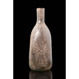 BYZANTINE GLASS BOTTLE WITH FOUR CROSSES