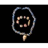 PHOENICIAN GLASS BEADED NECKLACE AND BRACELET