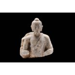 GANDHARAN SCHIST TORSO OF BUDDHA