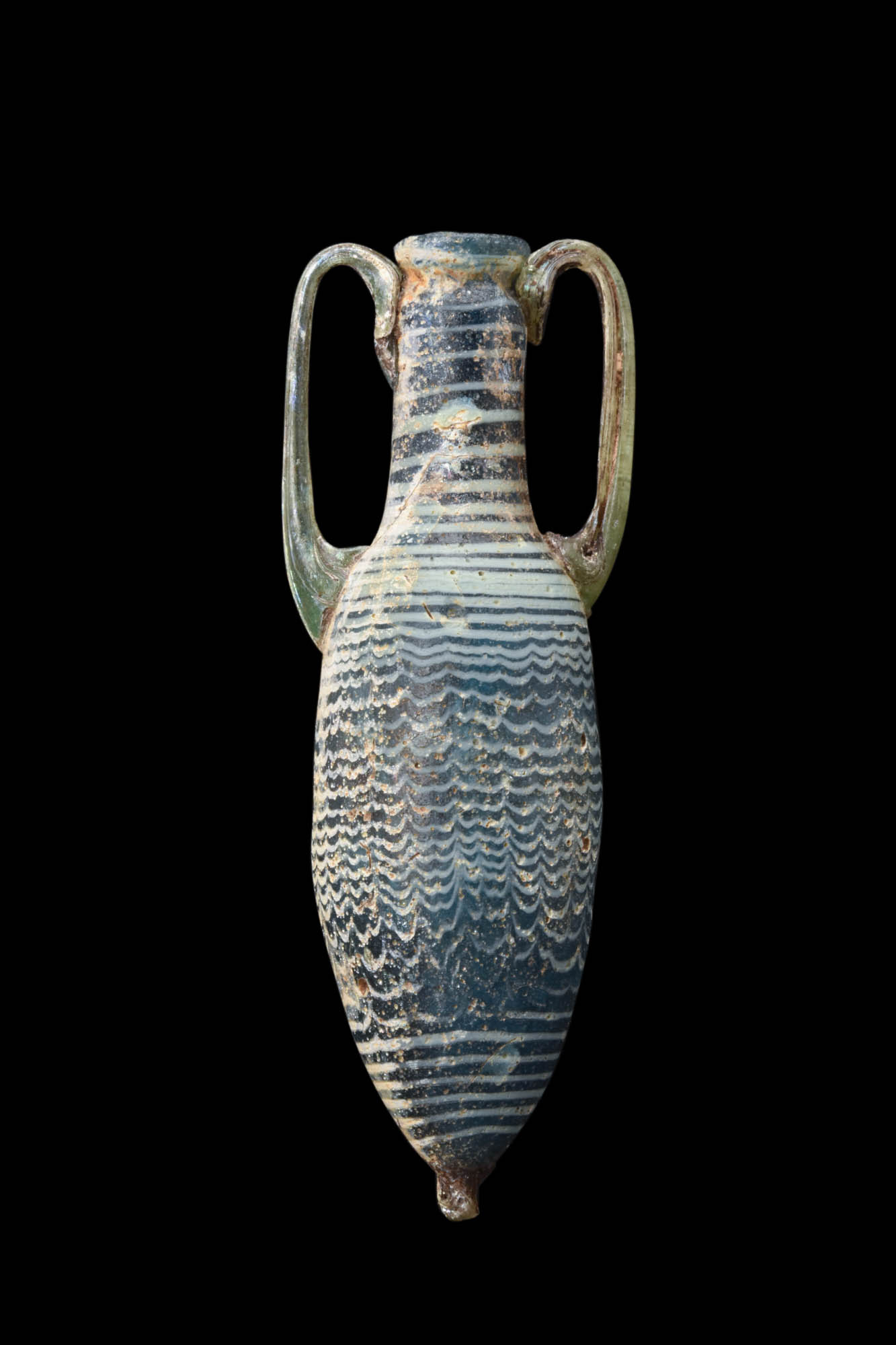 PHOENICIAN CORE-FORMED BLUE GLASS AMPHORISKOS