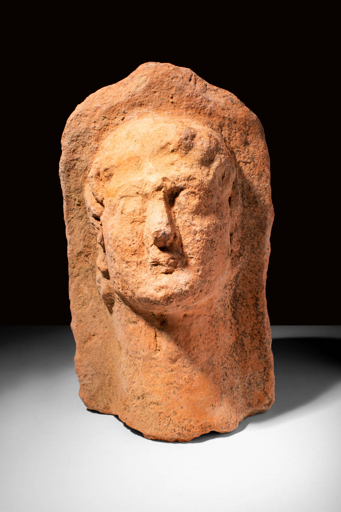 PHOENICIAN TERRACOTTA VOTIVE HEAD OF MAN