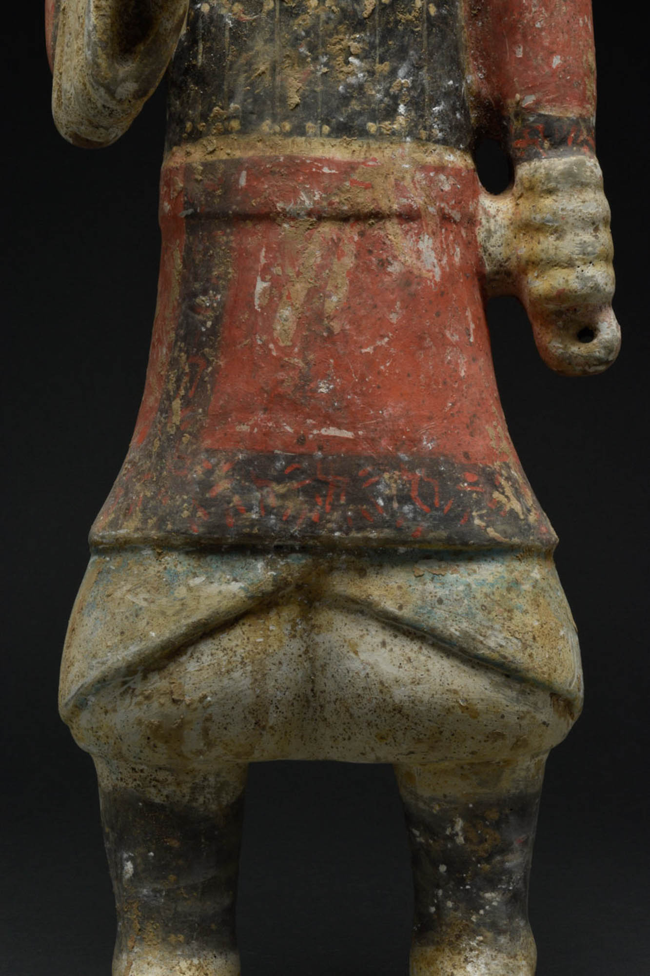 CHINESE HAN DYNASTY POLYCHROME TERRACOTTA WARRIOR - TL TESTED - Image 6 of 8