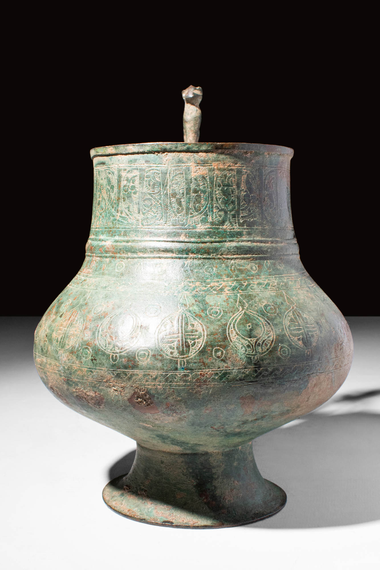 MEDIEVAL SELJUK BRONZE JUG WITH ANIMAL SHAPED HANDLE - Image 3 of 6