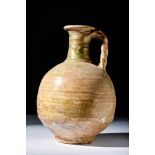 LATE ROMAN LEAD GLAZED BOTTLE