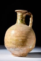 LATE ROMAN LEAD GLAZED BOTTLE