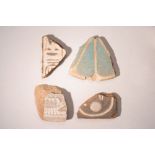 EGYPTIAN BICHROME FAIENCE TILE FRAGMENTS