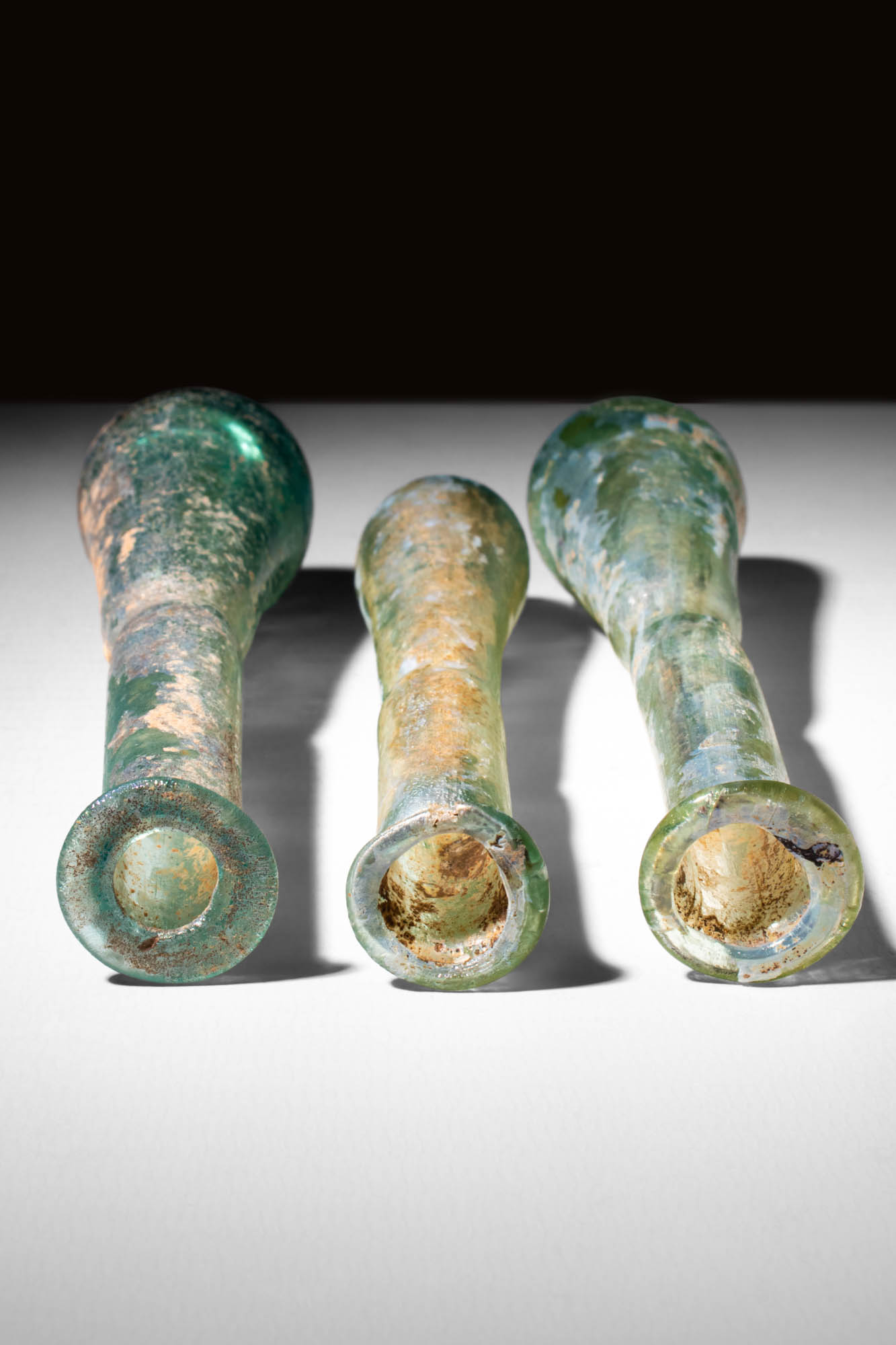 COLLECTION OF THREE ROMAN GLASS VESSELS - Image 3 of 4