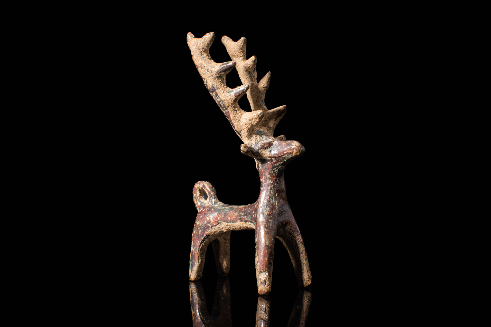 WESTERN ASIATIC BRONZE STAG FIGURINE - Image 4 of 4