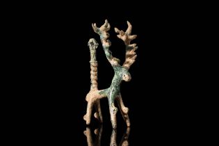 WESTERN ASIATIC BRONZE STAG FIGURINE