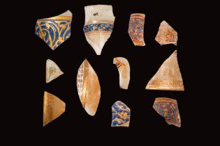 MEDIEVAL MAMLUK GLASS LAMP FRAGMENTS