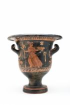 RARE GREEK APULIAN RED-FIGURE BELL KRATER WITH SWAN