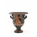 RARE GREEK APULIAN RED-FIGURE BELL KRATER WITH SWAN