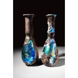 TWO ROMAN GLASS VESSELS WITH SUPERB COLOURS