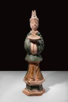 CHINESE MING DYNASTY TERRACOTTA COURT ATTENDANT