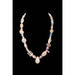 EGYPTIAN SEMI PRECIOUS STONE NECKLACE WITH PENDANT