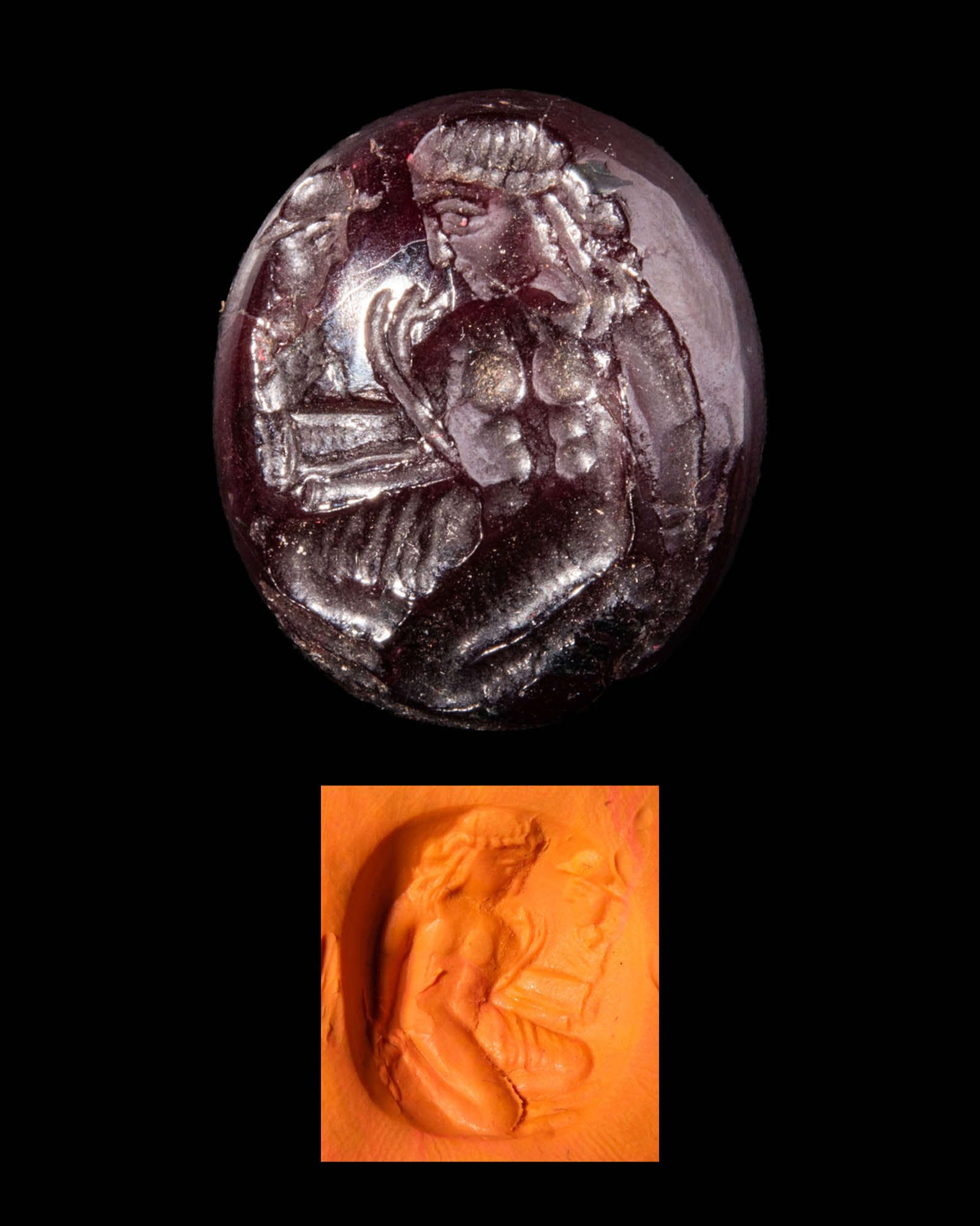 SASANIAN PURPLE STONE STAMP SEAL