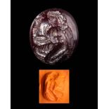 SASANIAN PURPLE STONE STAMP SEAL