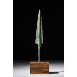 ANCIENT BRONZE SPEARHEAD