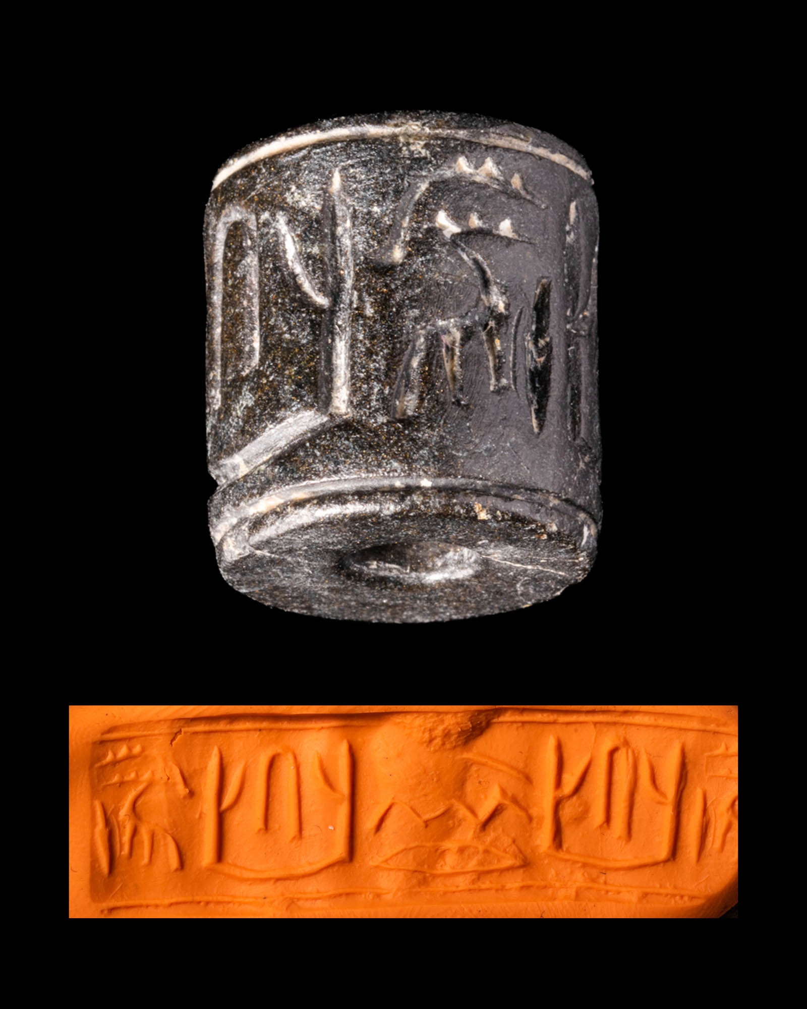 EGYPTIAN STONE CYLINDER SEAL INSCRIBED - Image 4 of 4