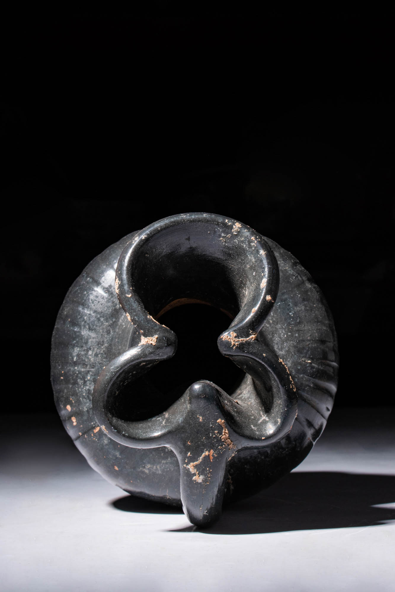 GREEK BLACK GLAZED TREFOIL OINOCHOE - Image 5 of 5