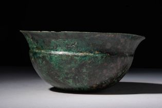 NEO ASSYRIAN BRONZE CARINATED BOWL