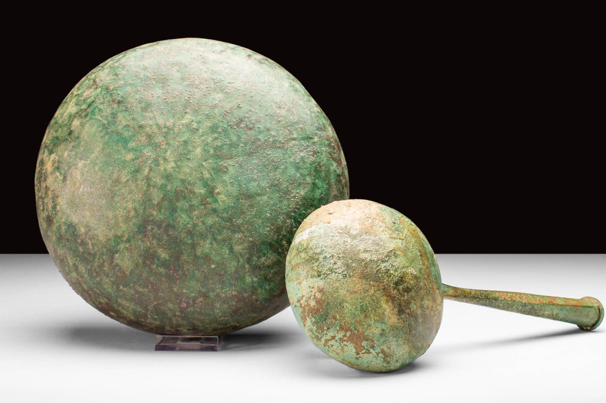 SET OF ETRUSCAN BRONZE BOWL AND LARGE SPOON - Image 3 of 3