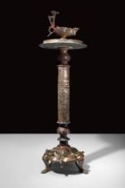 RARE SELJUK BRONZE LAMPSTAND