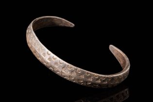 VIKING SILVER BRACELET WITH STAMPED DECORATIONS