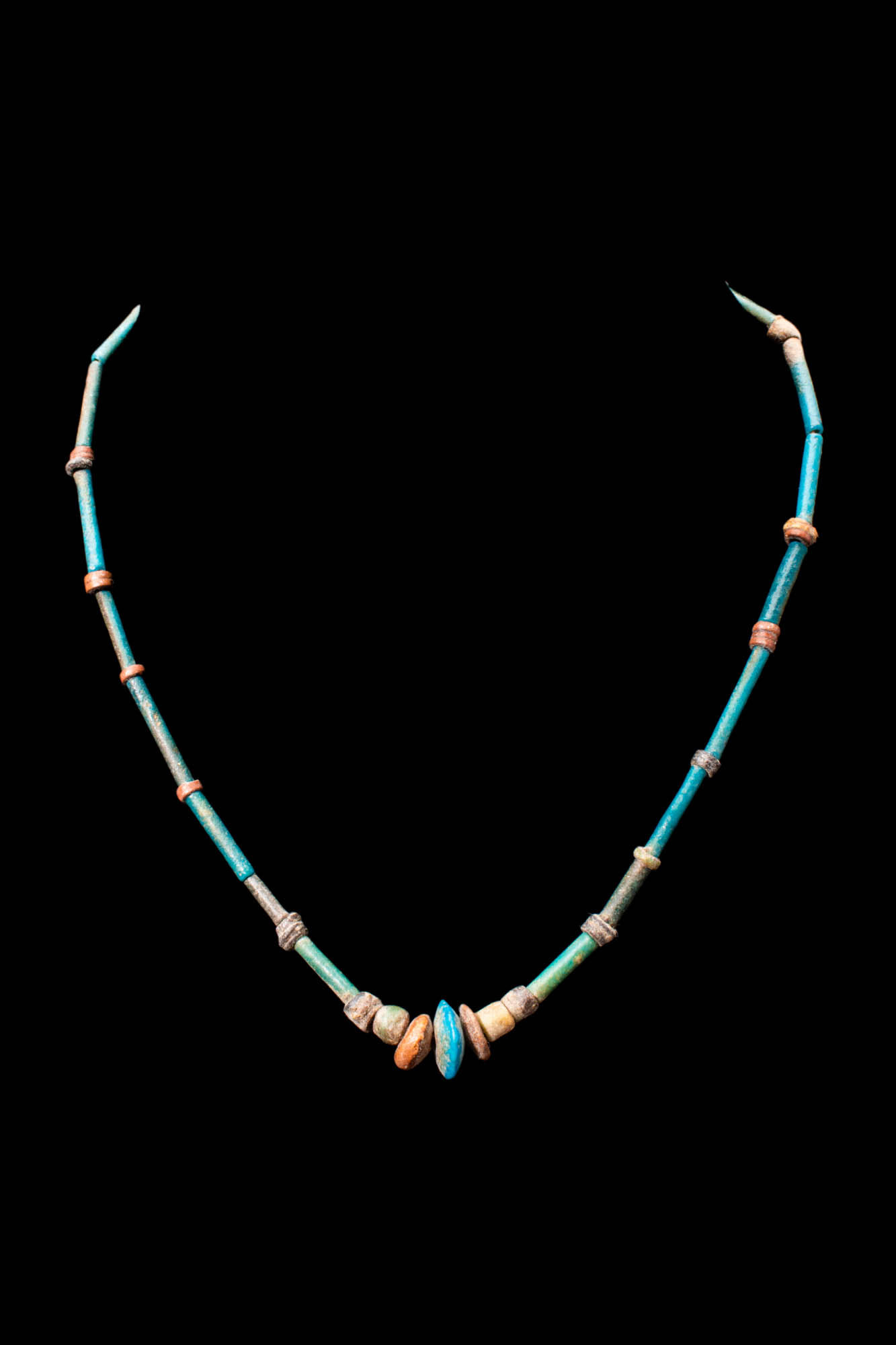 NEW KINGDOM EGYPTIAN FAIENCE NECKLACE