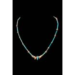 NEW KINGDOM EGYPTIAN FAIENCE NECKLACE