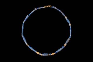 MESOPOTAMIAN LAPIS LAZULI AND GOLD NECKLACE