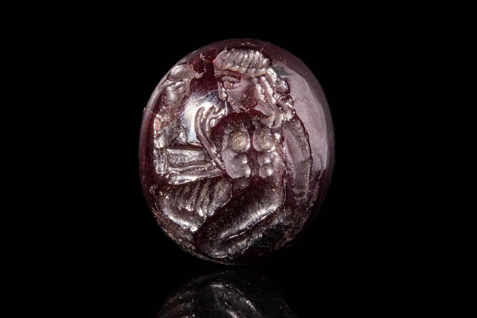 SASANIAN PURPLE STONE STAMP SEAL - Image 2 of 4