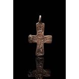 BYZANTINE BRONZE CRUCIFIX PENDANT