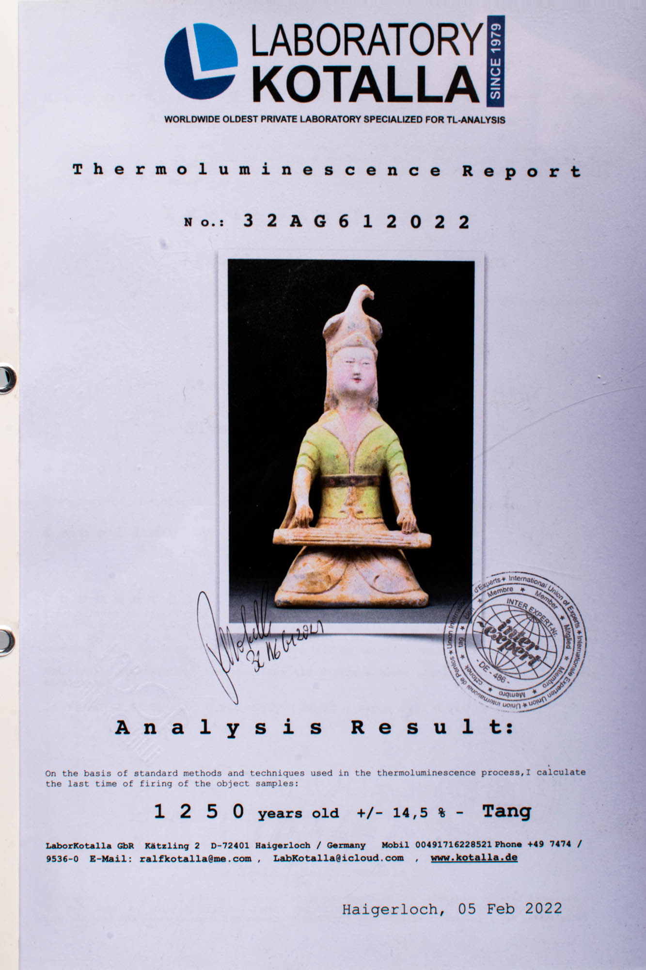 CHINESE TANG DYNASTY TERRACOTTA FEMALE MUSICIAN - TL TESTED - Image 5 of 5