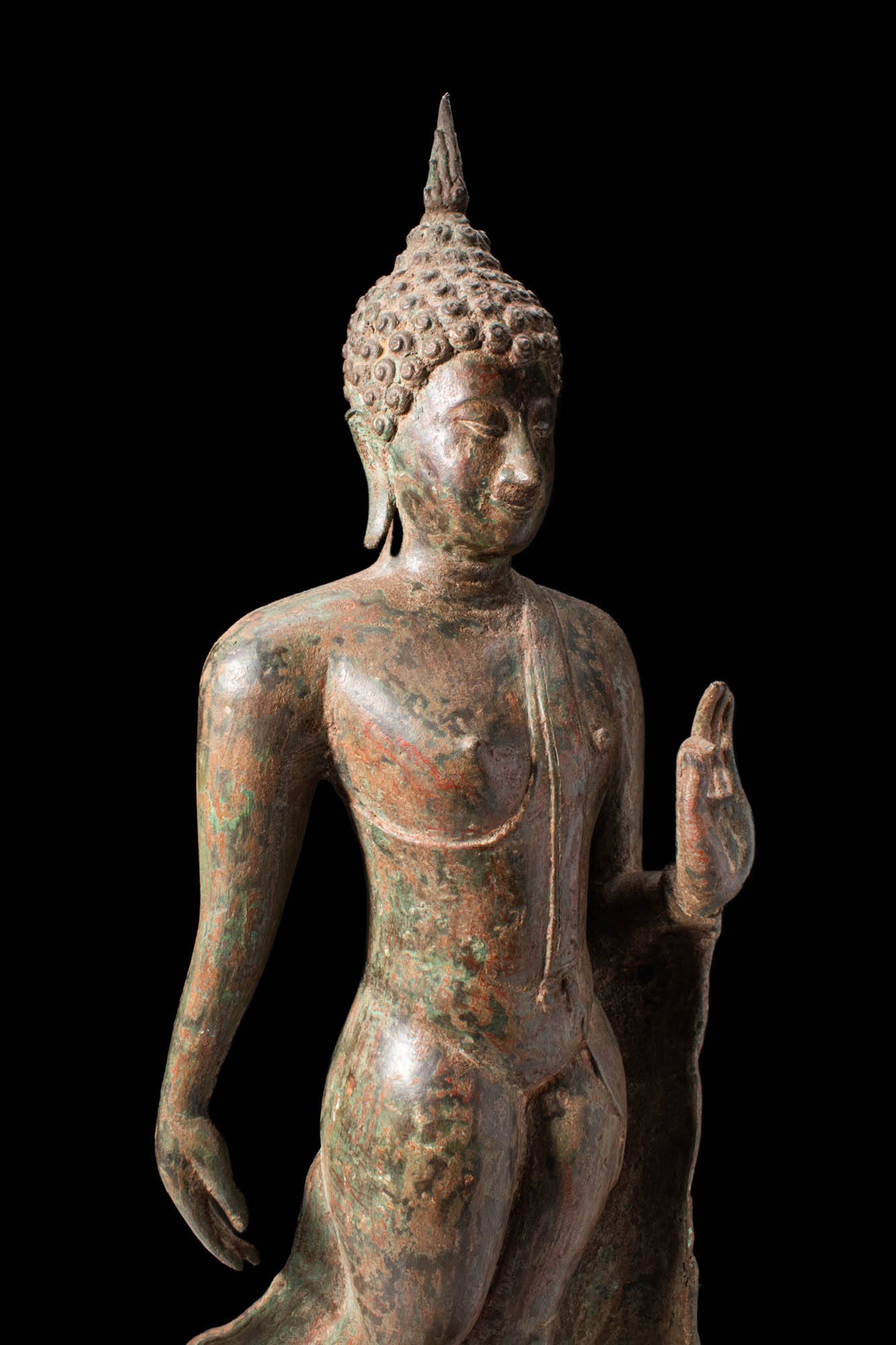 THAI SUKHOTHAI WALKING BUDDHA FIGURE - Image 6 of 7