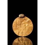 ISLAMIC GOLD ROUND COIN PENDANT