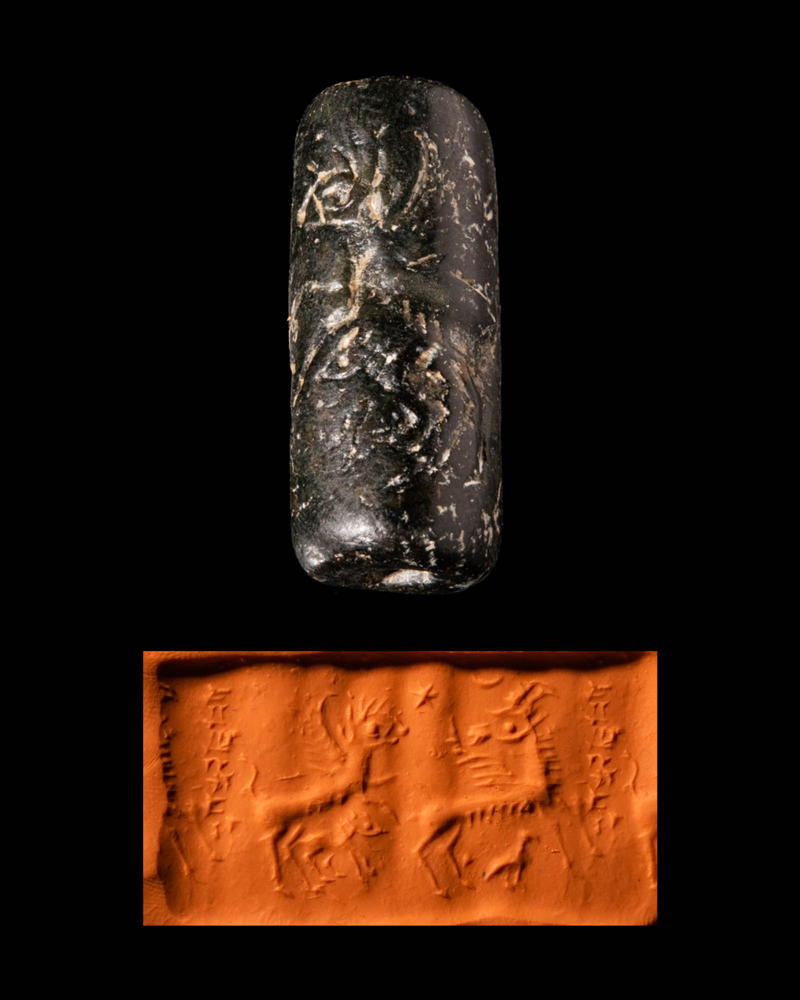 SUMERIAN BLACK STONE CYLINDER SEAL- ORIGINAL LAMBERT REPORT