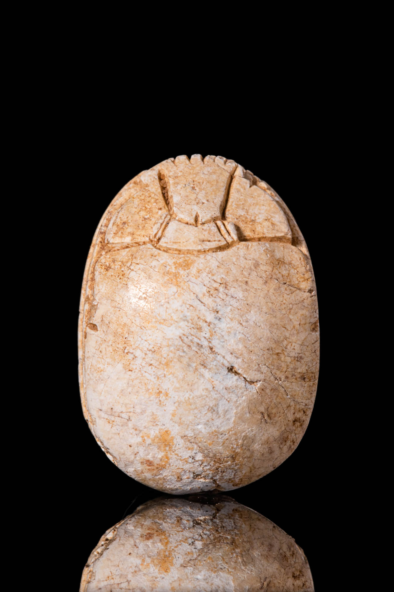 EGYPTIAN STEATITE SCARAB WITH DEPICTION OF A LION - Image 3 of 4