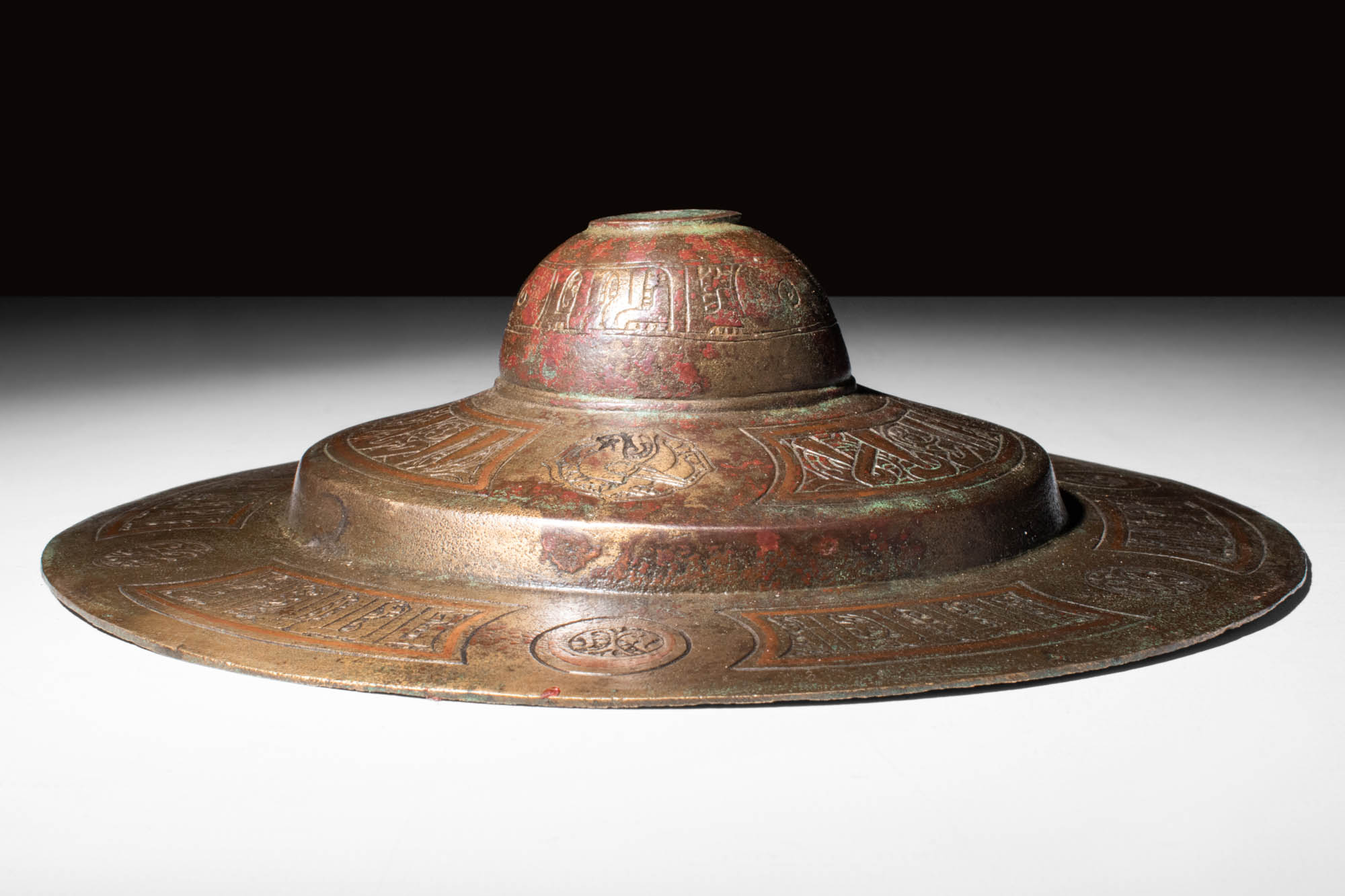 MEDIEVAL SELJUK COPPER DECORATED BUCKLER - Image 4 of 4