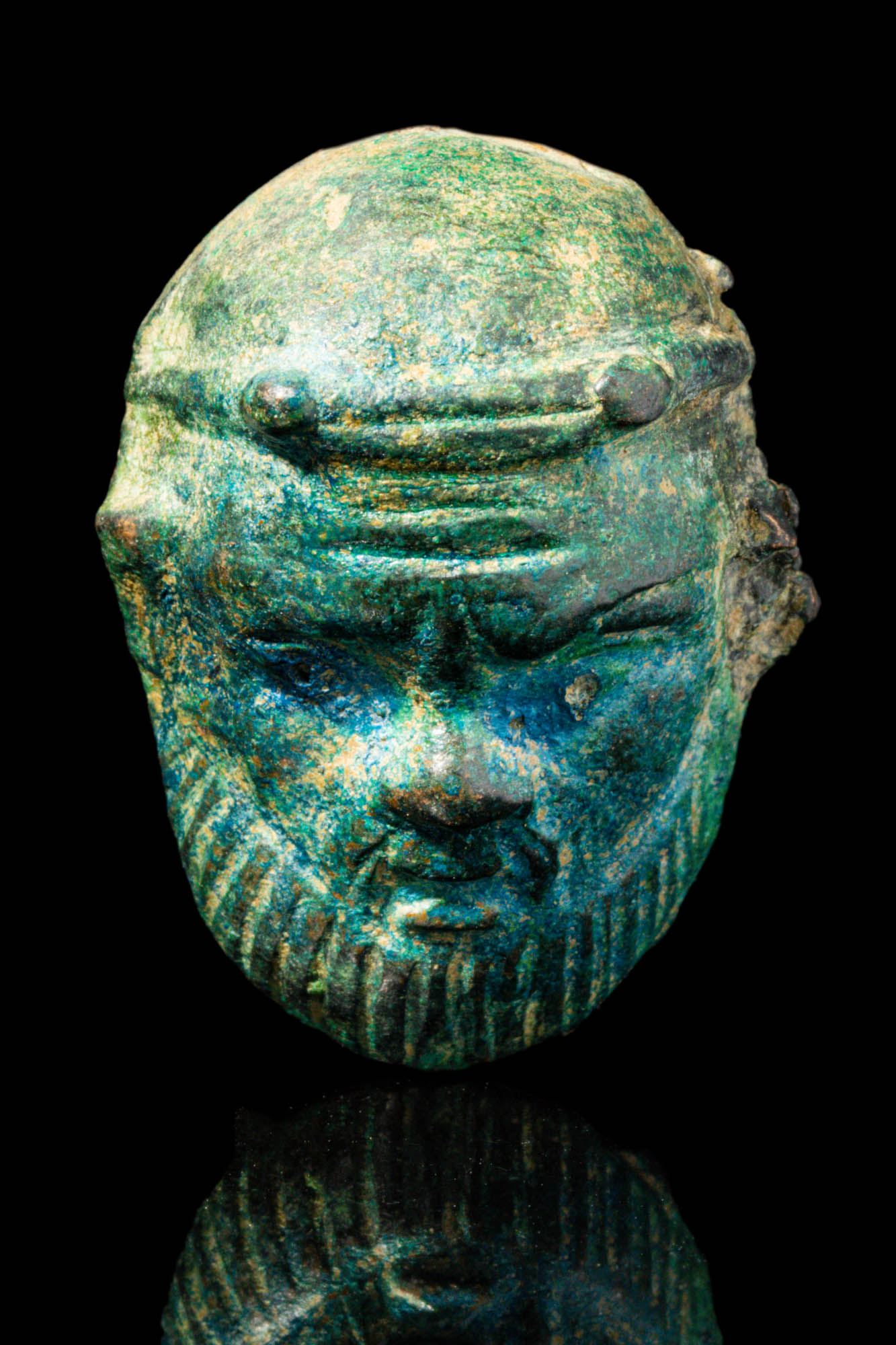 ROMAN BRONZE SILENUS MASK APPLIQUE